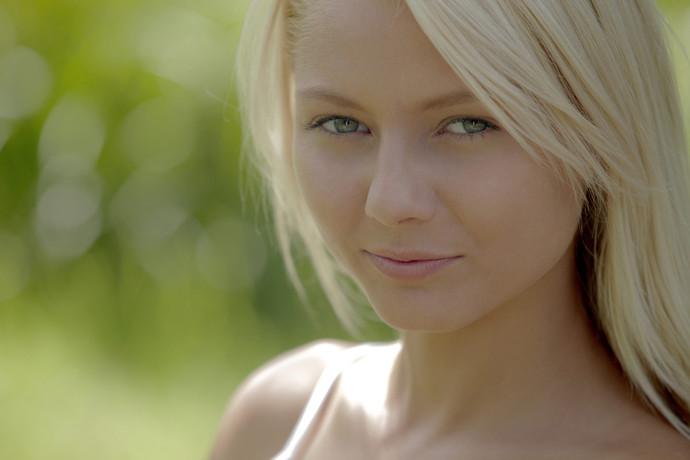 Outdoor babe blonde woman